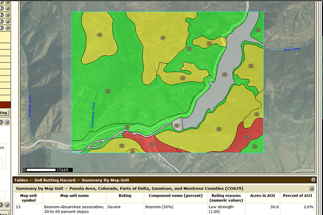 Screen Shot Web Soil Survey Thematic Map